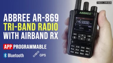 ABBREE AR-869 Tri Band Handheld Transceiver - Bluetooth & GPS
